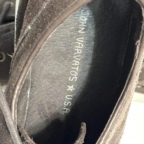 John Varvatos Shoes Mens Size 8 M Sid Eva Brown Suede Derby Comfort Commuter - Picture 12 of 14